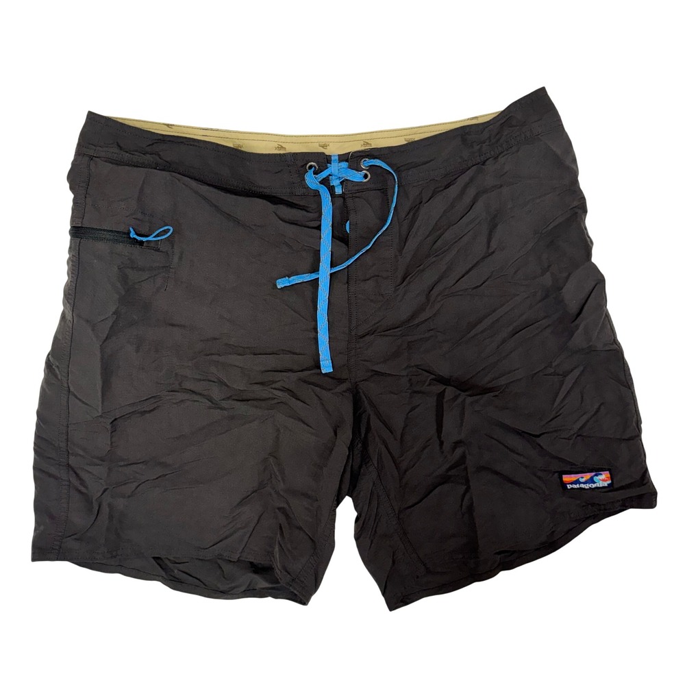Patagonia Mens Wavefarer Boardshorts 38 Black 8 Inch Inseam - Picture 1 of 5